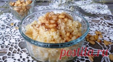 Пшенная каша с кедровыми орешками и корицей