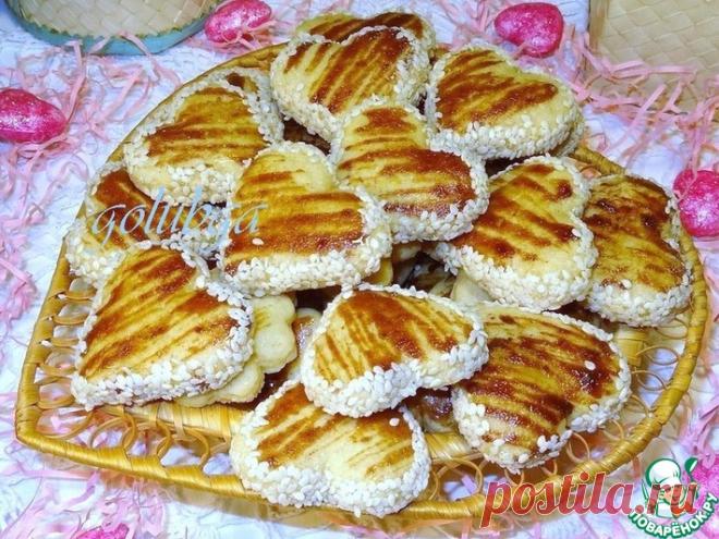 Кунжутное полосатое печенье Кулинарный рецепт(***)