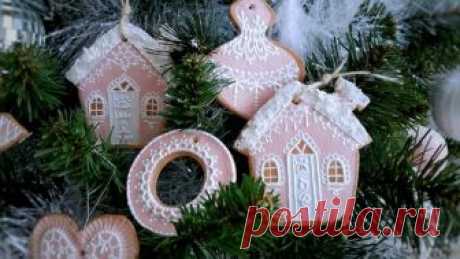 🎄Игрушки из солёного теста 🍪 Распиcные новогодние пряники 🎬 Видео. | Творческая студия TAIR | Яндекс Дзен