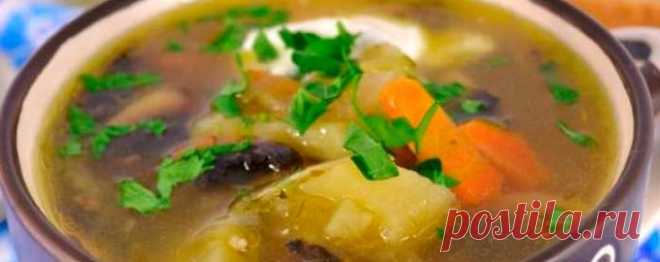 Грибной суп с маринованными огурцами в мультиварке — Кухня Дома