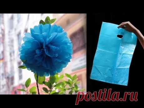 how to make flower from shopping bags