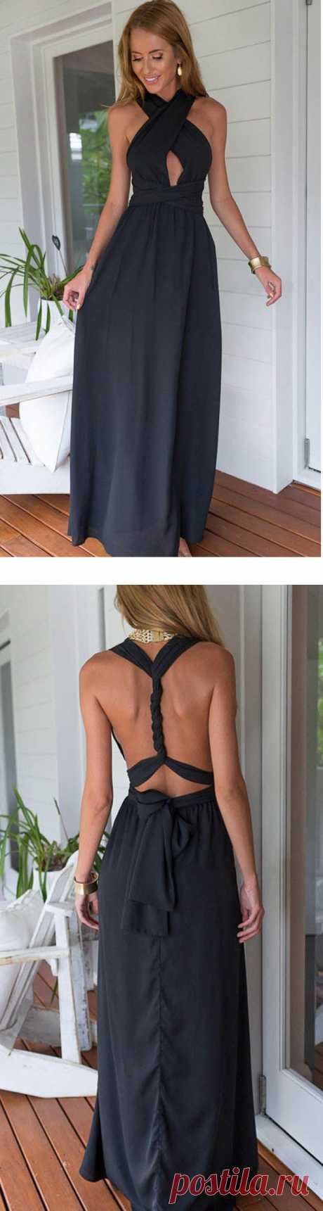 Solid Color Free Matching Maxi Dress