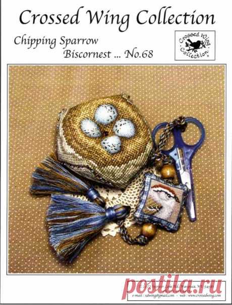 Crossed Wing Collection 68 - Сколотый воробей Biscornest-Вышивка крестом Коммуникация / загрузка (Не могу опубликовать только в новой теме) -Крест строчки Сканированные рисунки-PinDIY.com