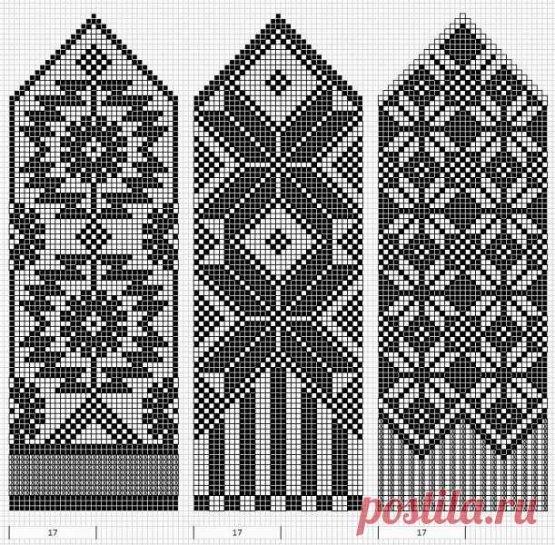 Жаккардовые узоры для варежек