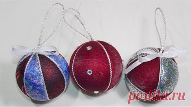 Новогодние шары из пенопласта. Новогодние поделки