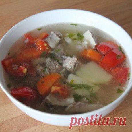 Простой мясной суп с приправой из томатов и чеснока рецепт – русская кухня: супы