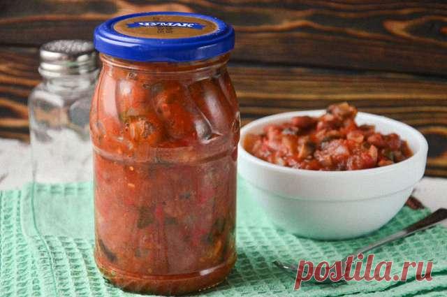 Фасоль с грибами на зиму — Домашняя кулинария