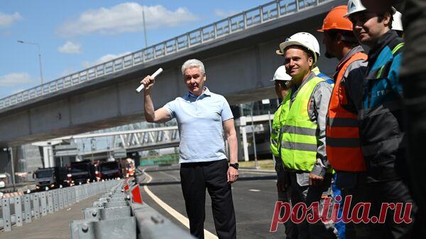 Собянин сообщил о монтаже эстакад на первом участке южного направления МСД