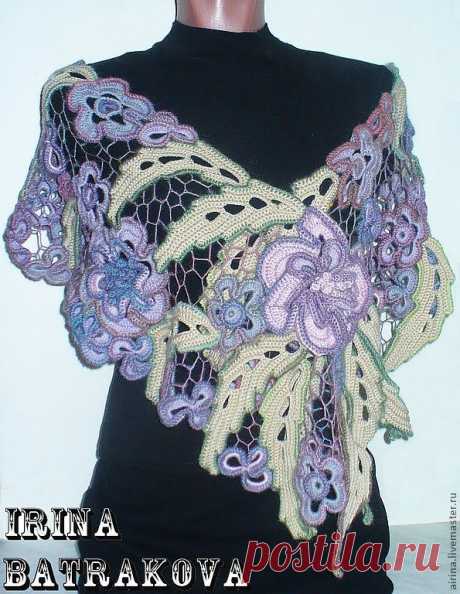 Вязаные накидки Ирины Батраковой. Beautiful crocheted cape.