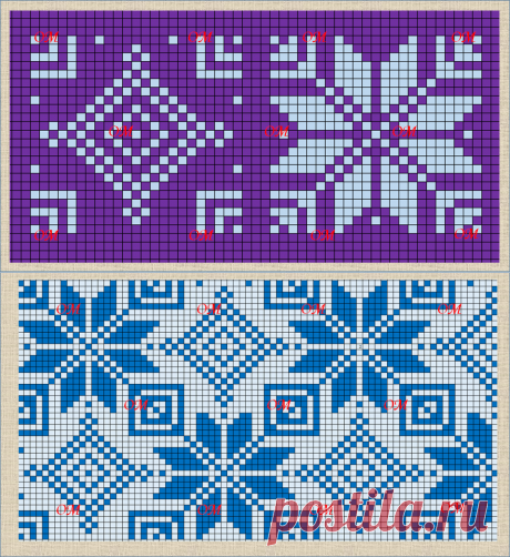 21 жаккардовая схема в стиле норвежских узоров | ЖАККАРДос | Яндекс Дзен