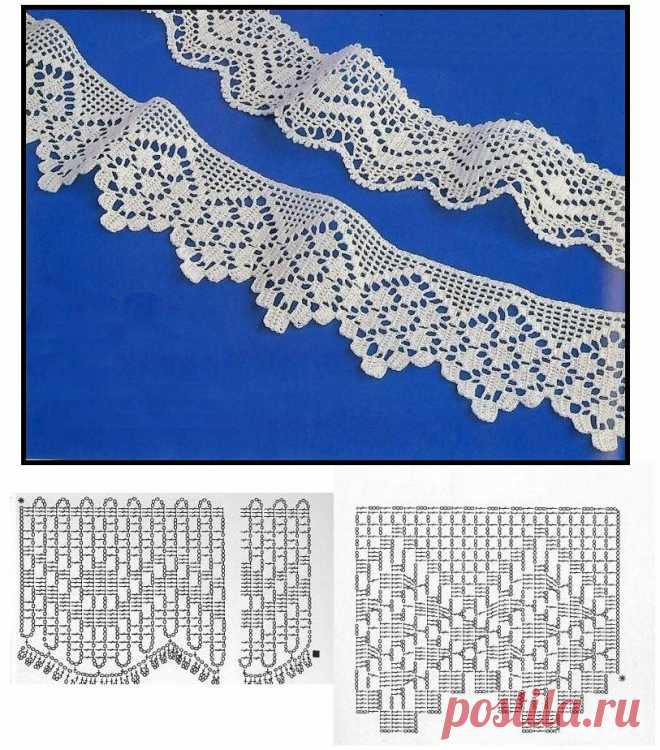 Из коллекции «Оформление края изделия» MIRIA crochets AND PAINTINGS: BARRADINHOS crochet FILÉ No. 2