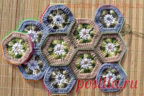 Тапочки из шестиугольников крючком схема, описание, 5 вариантов с фото