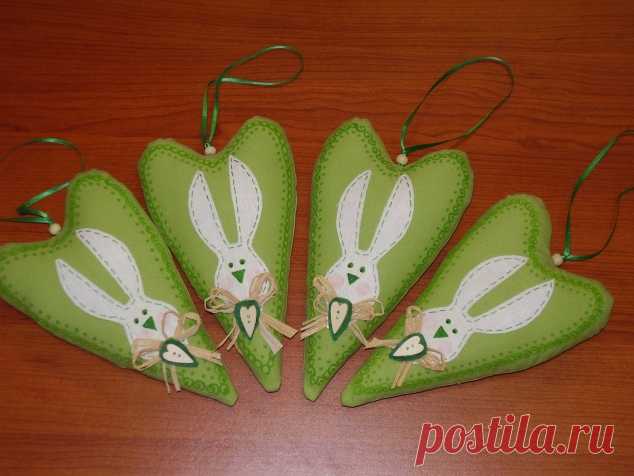 Моя подготовка к Пасхе. Сердечки и зайка - Разнообразные игрушки ручной работы