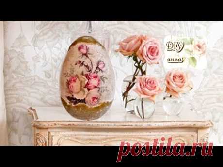 decoupage vintage easter eggs DIY