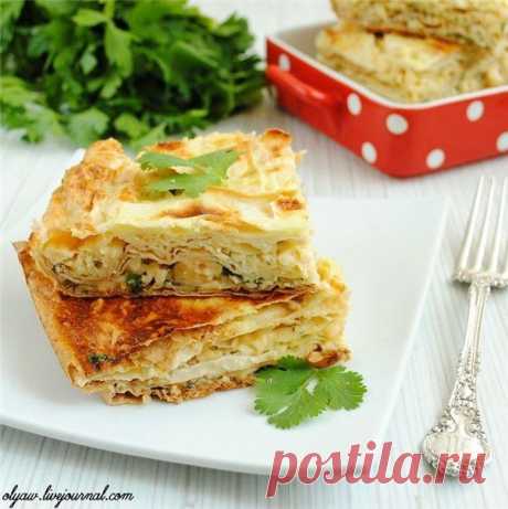 Пирог из лаваша с сыром и зеленью » Кулинарные рецепты