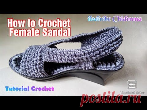 How to crochet sandals / female sandal for beginners by ilodinibe Chidimma