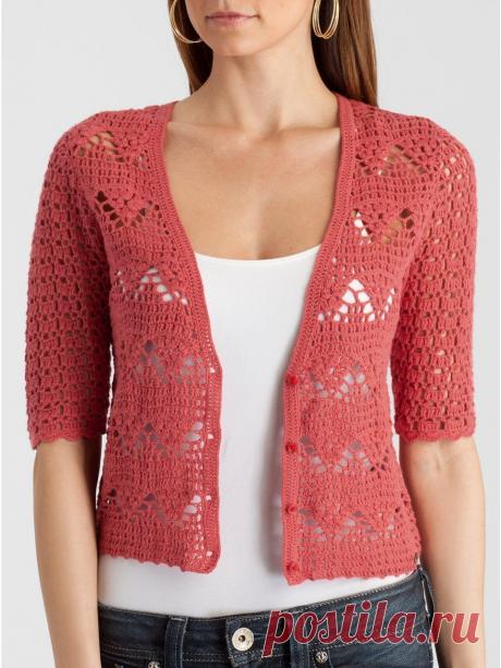 жакет крючком(идея для вязания).