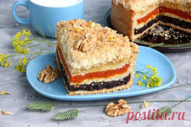 трехслойный пирог с тремя начинками черносливом курагой и орехами: фото, калорийность, отзывы - 1000.menu