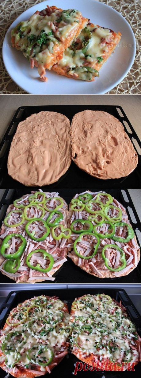 Ленивая пицца с колбасой