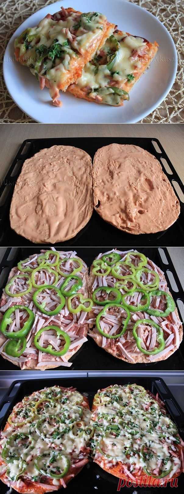 Ленивая пицца с колбасой