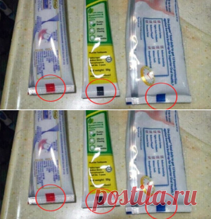 Цвет крадратика на зубной пасте имеет значение! Проверь, какого он цвета у тебя…