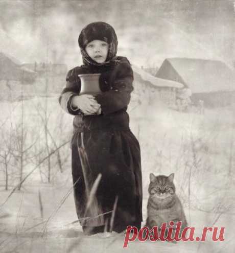 Потрясающее фото «Девочка с котом».