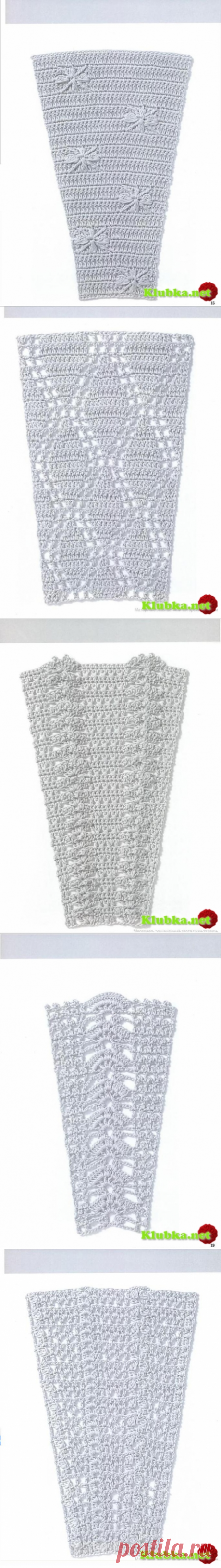 Схемы узоров для расширения полотна , для платьев, юбок и круглой кокетки (крючок) » Клубка.Нет - Все о вязании крючком