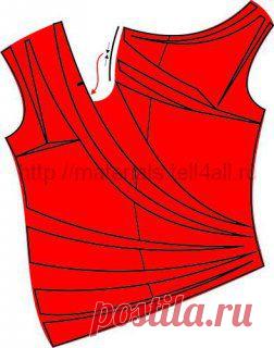 Модель из трикотажа с драпировкой.кофта713