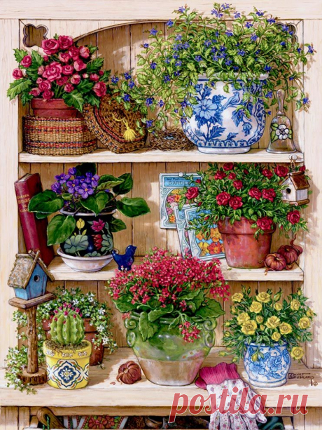 Janet Kruskamp's Flower Cupboard, original oil paintngs by the Artist