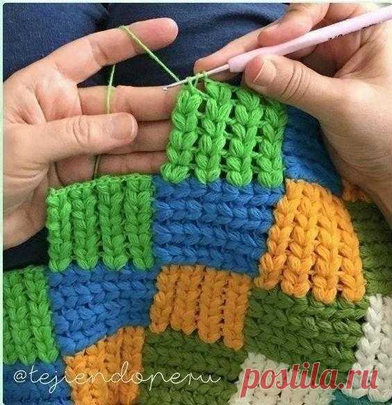 Как связать крючком плед 