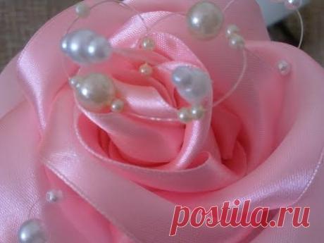 Канзаши (kanzashi flowers) - гирлянда из бусинок своими руками - YouTube