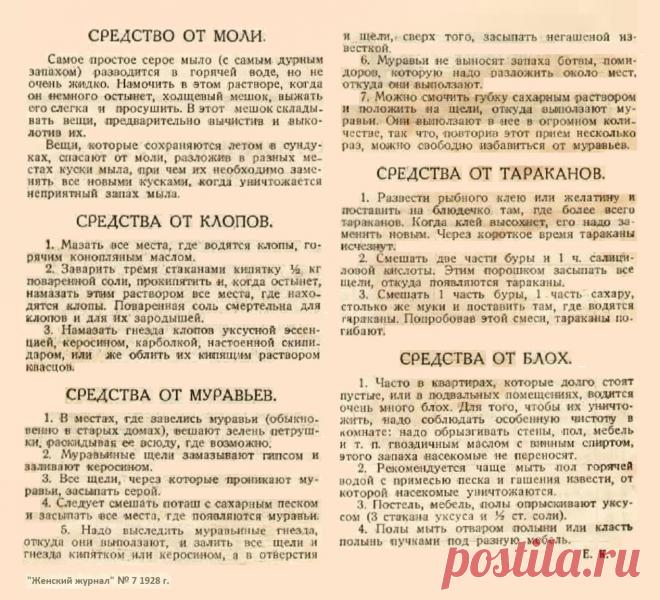 Средства от моли, клопов, муравьев, тараканов и блох