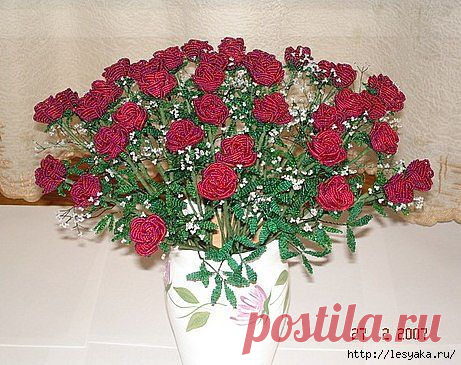 Букет роз из бисера своими руками