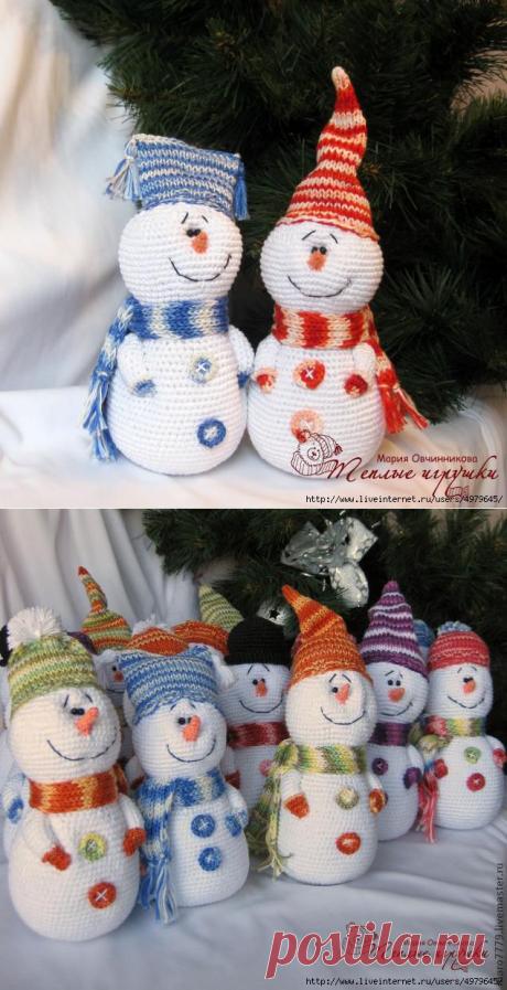 ВЯЗАНЫЕ КРЮЧКОМ СНЕГОВИЧКИ