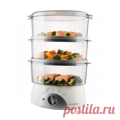 Пароварка Maxwell 1202MW(W)
1 300 руб.

Защита от перегрева и от включения при отсутствии воды +
Легкоразборная конструкция для компактного хранения +
Максимальная мощность (Вт) 400
Прорезиненные ножки для устойчивости на рабочей поверхности +
Световой индикатор работы +
Современный дизайн +
Таймер на 60 минут со звуковым сигналом +
Три прозрачных резервуара ёмкостью 3 л для приготовления различных типов продуктов +
Удобство и простота в обращении и чистке +
Шкала уровня воды +