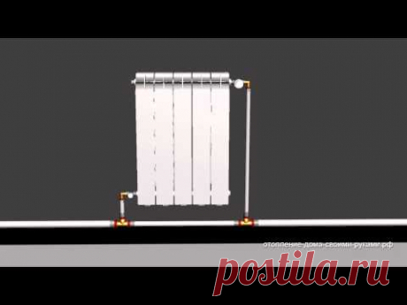 3D Схема однотрубной системы отопления из металлопластика