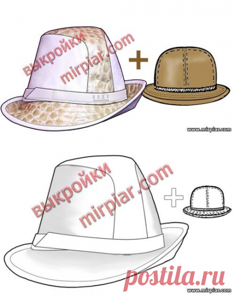 MirPiar.com, головные уборы, выкройка шляпы, free pattern, шляпы, hats, выкройка федоры, pattern hats, выкройки бесплатно, pattern sewing, выкройки скачать, готовые выкройки, шитье, мода