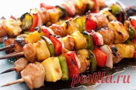 Шашлык с овощами в духовке на шпажках — Домашняя кулинария