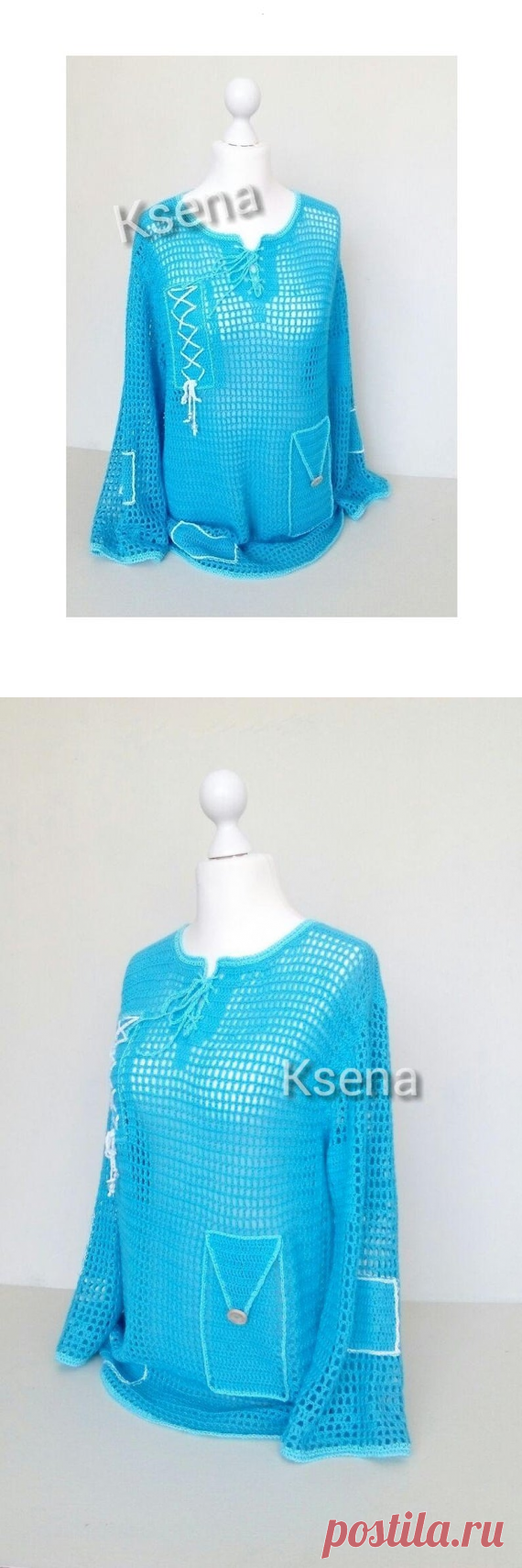 Summer knit sweater Women's knit tunic Oversize spring | Etsy