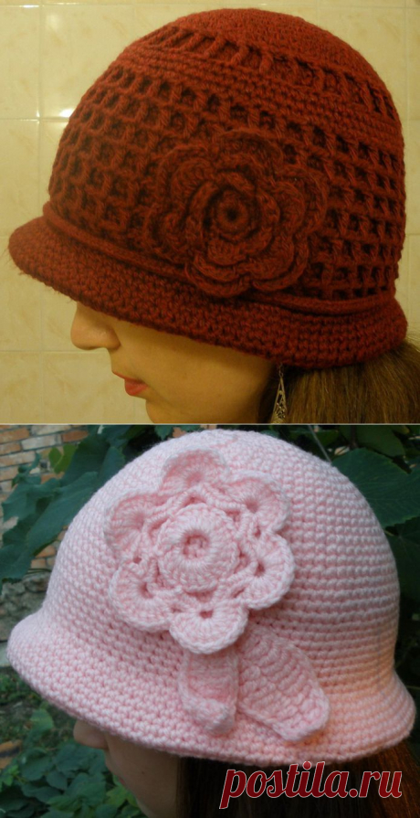 Шляпка крючком.