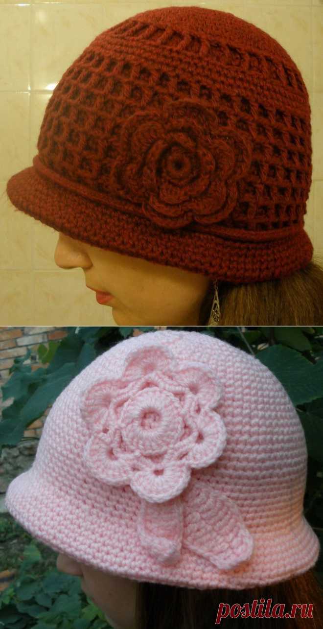 Шляпка крючком.