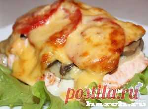 Семга, запеченная с помидорами и грибами по-купечески | Харч.ру - рецепты для любителей вкусно поесть