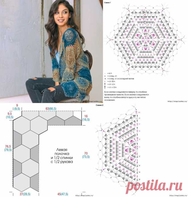 Интересный кардиган из мотивов

РАЗМЕРЫ 36/40 (42/46)