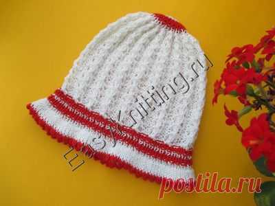 Панамка для девочки спицами (видео) — Узоры вязания спицами : видео, схемы, описание