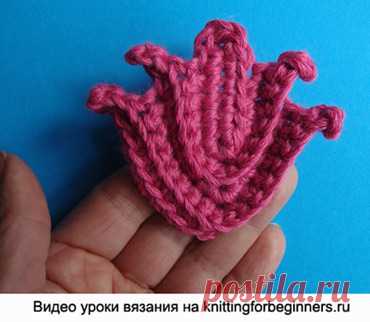 Листик с зазубринками для ирландского кружева крючком - видео-МК.