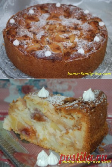 Венский пирог /  яблочный  с заливкой/