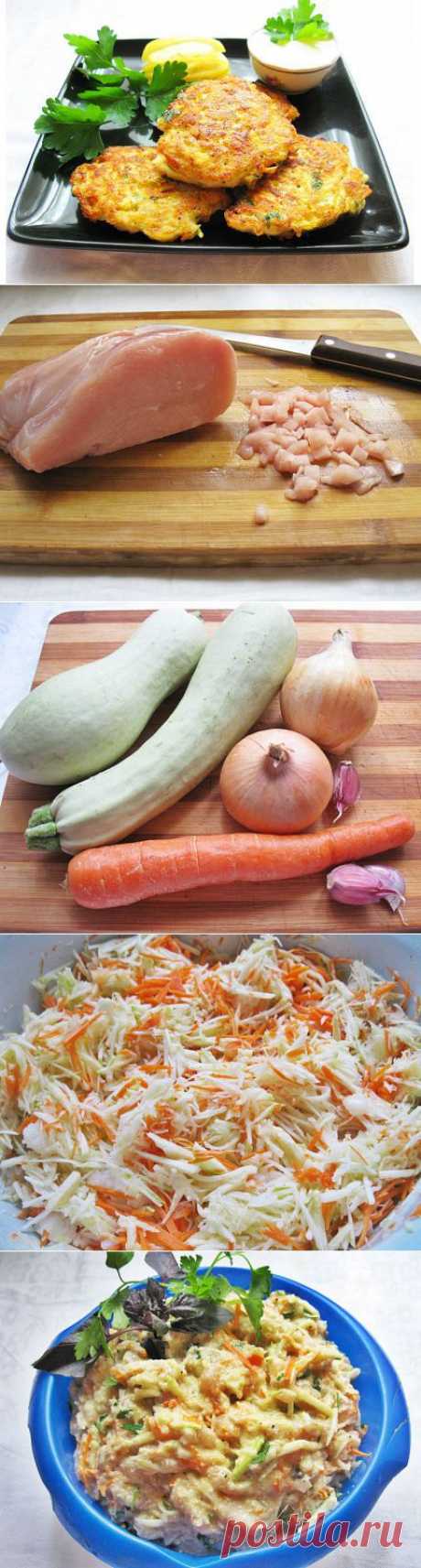 Кабачковые оладьи с курицей рецепт с фото