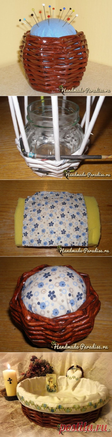 Плетение игольницы из газетных трубочек - Handmade-Paradise