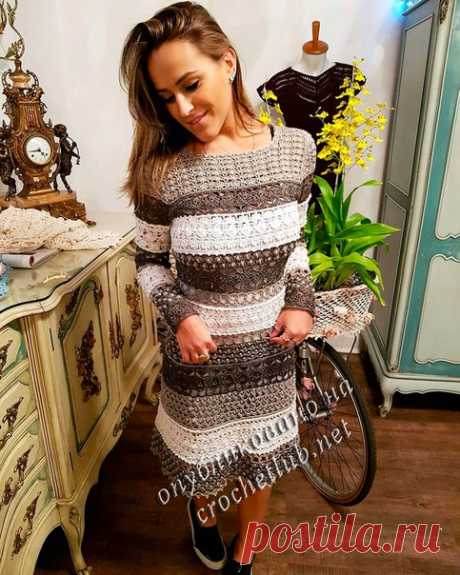 #платье@crochetclub #vanessamontoro@crochetclub #пуловер@crochetclub 
 Платье или топ &quot;Латте&quot; крючком. Авторское описание и схема от By Beleza : 
https://crochetclub.net/blog/novoe-plate-vanessy-mont..
https://crochetclub.net/blog/top-latte-kryuchkom/