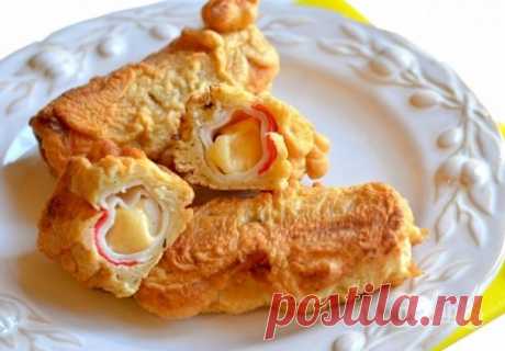 Крабовые палочки в кляре с сыром - пошаговый рецепт с фото на Повар.ру